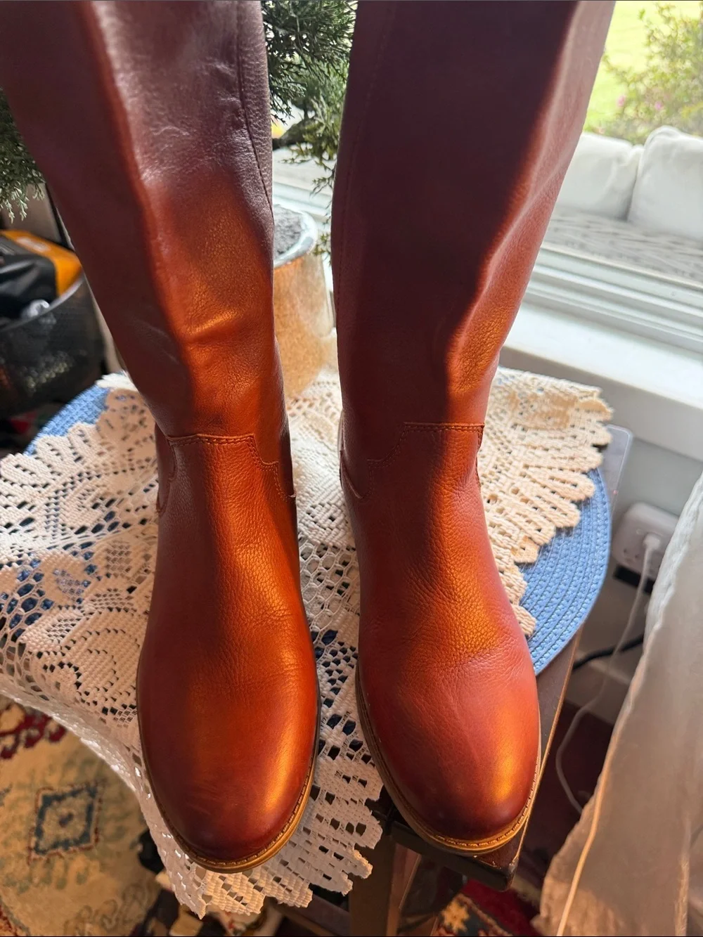 Classic Women's Tall Leather Riding Boots - Brown